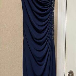 Laundry By Shelli Segal Navy Asymmetrical Dress